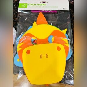 Dinosaur Foam Masks, 4 Pack, NWT